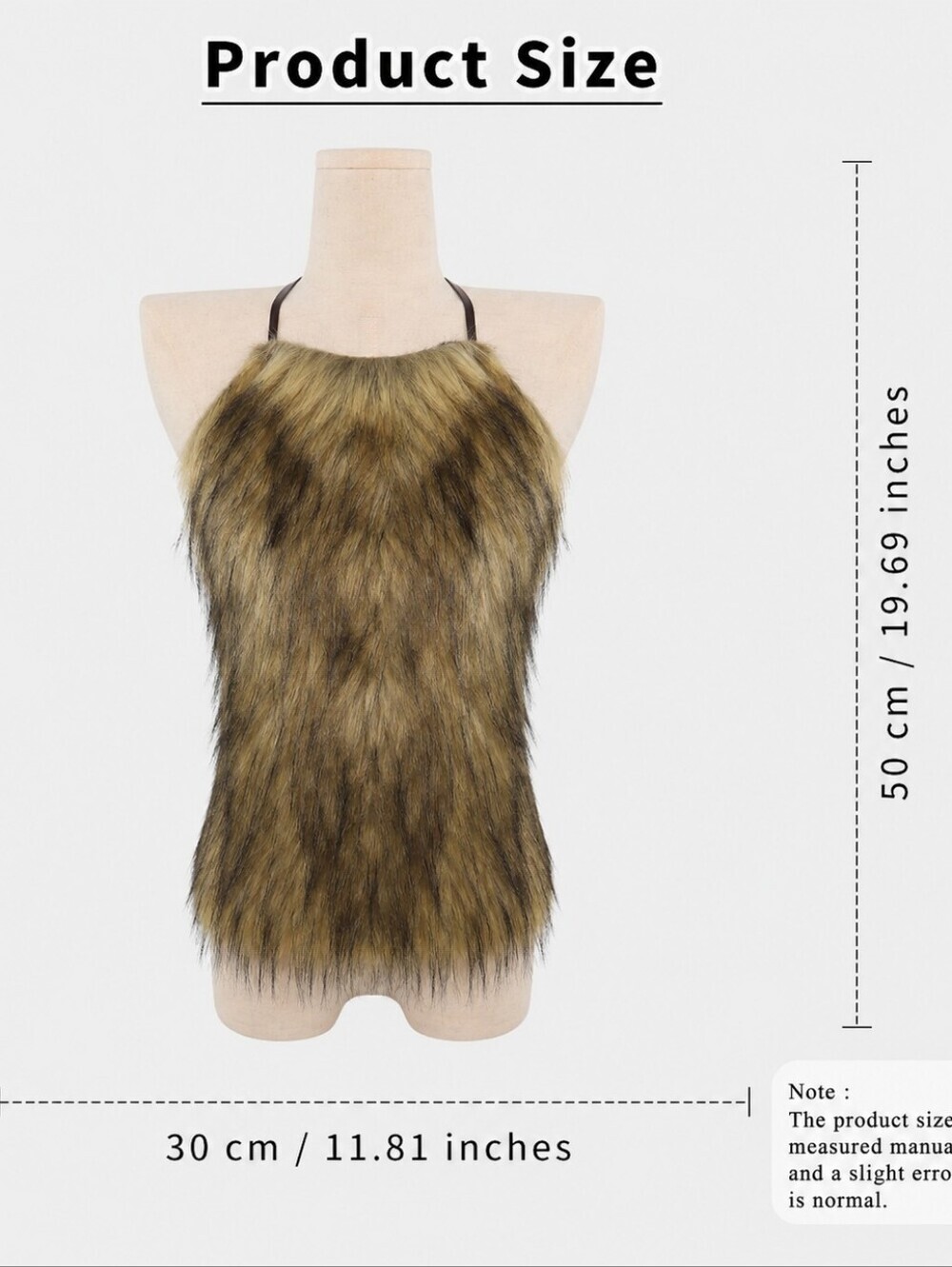NWT Faux Fur Halter Top Backless Festival Rave Clubwear One Size - Picture 4 of 4